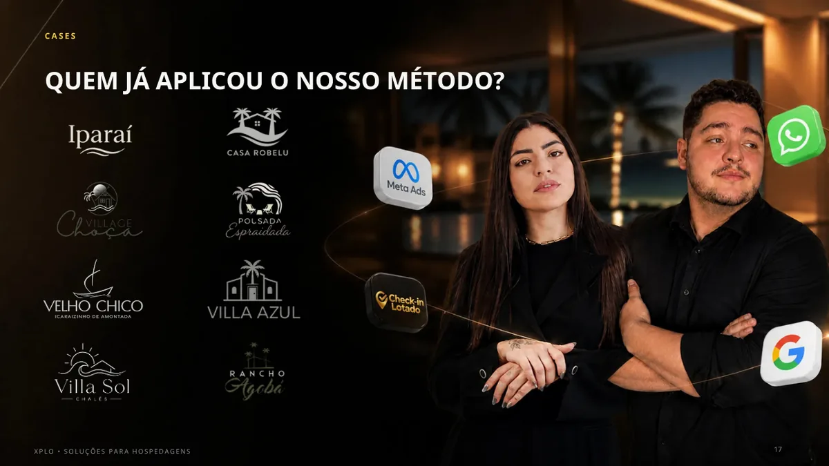 Fundadores da XPLO — especialistas em marketing e vendas para hospedagens